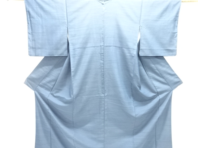 横段織り出しお召一つ紋着物